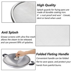 4 Pack Splatter Screen for Frying Pan, 13″, 11.5″, 10″, 8″ Stainless Steel Greas