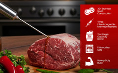 Heavy Duty Meat Injector 304 Stainless Steel – Seasoning Injector –