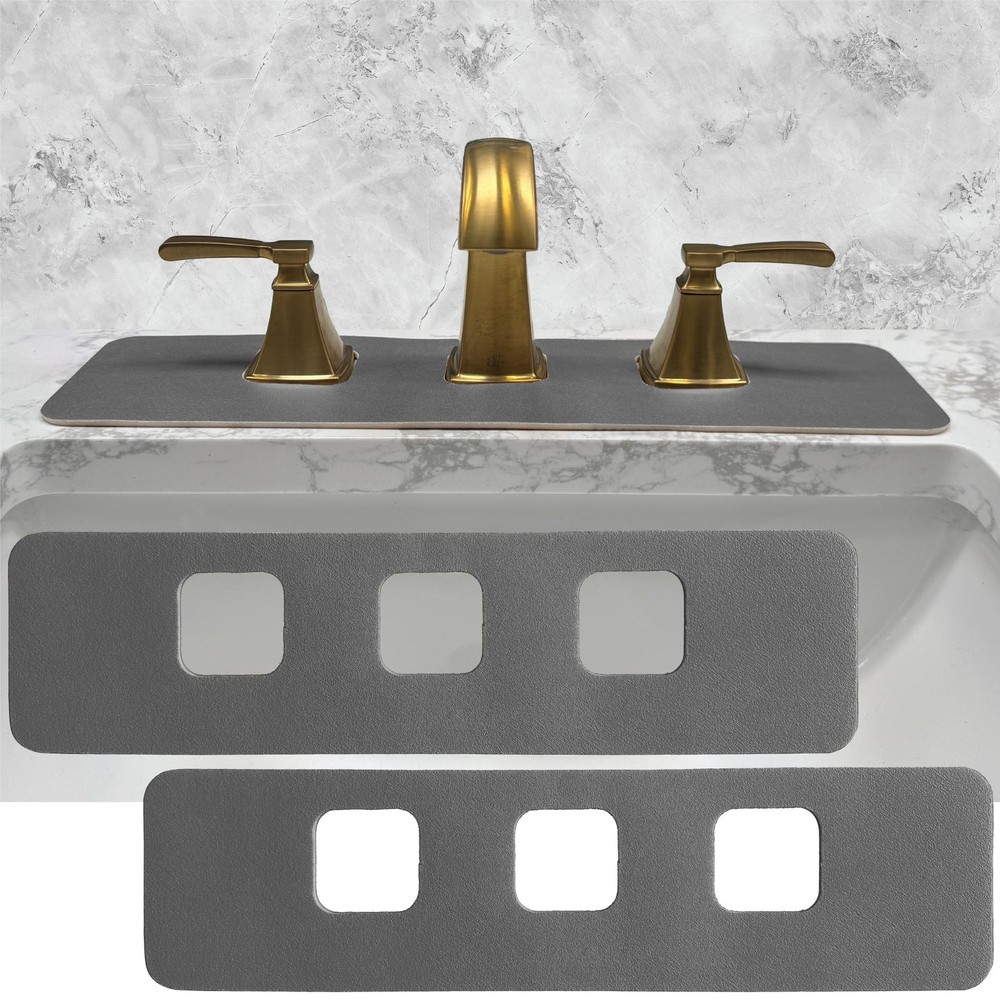 Faucet Mat Bathroom Sink 3-square-hole : Diatomite Bathroom Sink Splash Guard…