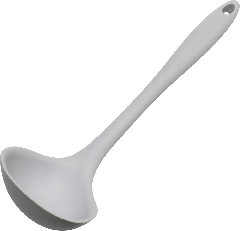 Premium Silicone Cooking Ladle, 11.25 inch, Gray