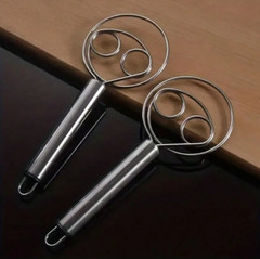 1 pc Stainless Steel Danish Dough Mixer Handheld Bread Whisk for Baking, Cooking