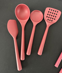 Silicone Cooking Utensils Set 8 Piece Pink Heat Resistant Kitchen Tools