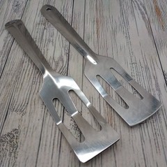 Slotted Servespoon Small Spatula Server Short Metal Turner Unbranded Lot of 2