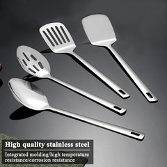 HOMQUEN 4pc Silver Stainless Steel Kitchen Utensils Set