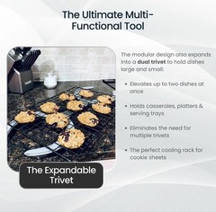Trivae 4-in-1 Multi-Functional Lid Holder & Pot Stand – Flame Red Kitchen Trivet