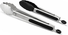 Silicone Tongs for Cooking Kitchen Tongs with Silicone Tips | 9″ & 12″ Cookin…