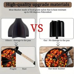 1PC Meat Chopper Hamburger Ground Beef Masher Heat Resistant Cooking Tool
