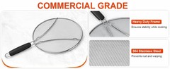 Splatter Screen for Frying Pan 13 Inch – Stainless Steel Grease Splatter Guard –