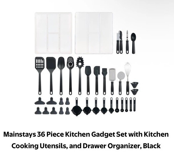 36 Piece Kitchen Gadget Set with Kitchen Cooking Utensils, and Drawer Organizer