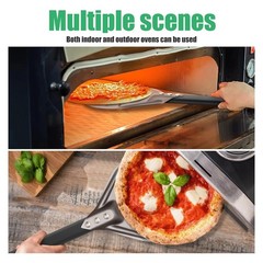 6″ Round Aluminum Perforated Pizza Peel Turner with Metal Handle – Pizza Paddle