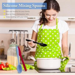 Silicone Cooking Spoons Set 4 Pieces Heat Resistant Non Stick Kitchen Utensils