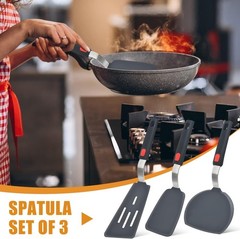 Juego de 3 espátulas de silicona para cocinar, resistentes al calor,hasta 600 °F