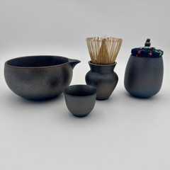 ZENSO 10-Piece Matcha Whisk Set Japanese Tea Ceremony Kit Dark Gray Open Box