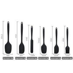 Silicone kitchenware 6-piece set, cream scraper, spatula, oil brush, size scrap