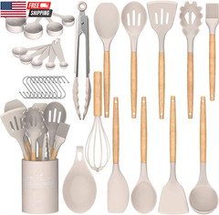 Kitchen Cooking Utensils Set, 33 Pcs Non-Stick Silicone Cooking Kitchen Utensils