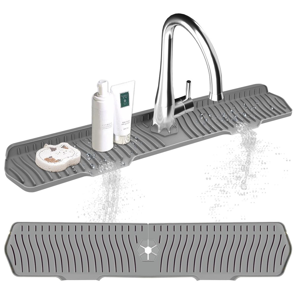 30 Inch Sink Splash Guard Silicone Sink Mat for Kitchen Faucet Bathroom