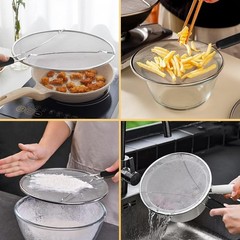 Set of 3 Stainless Steel Splatter Screens Grease Guard for Frying Pan Mesh