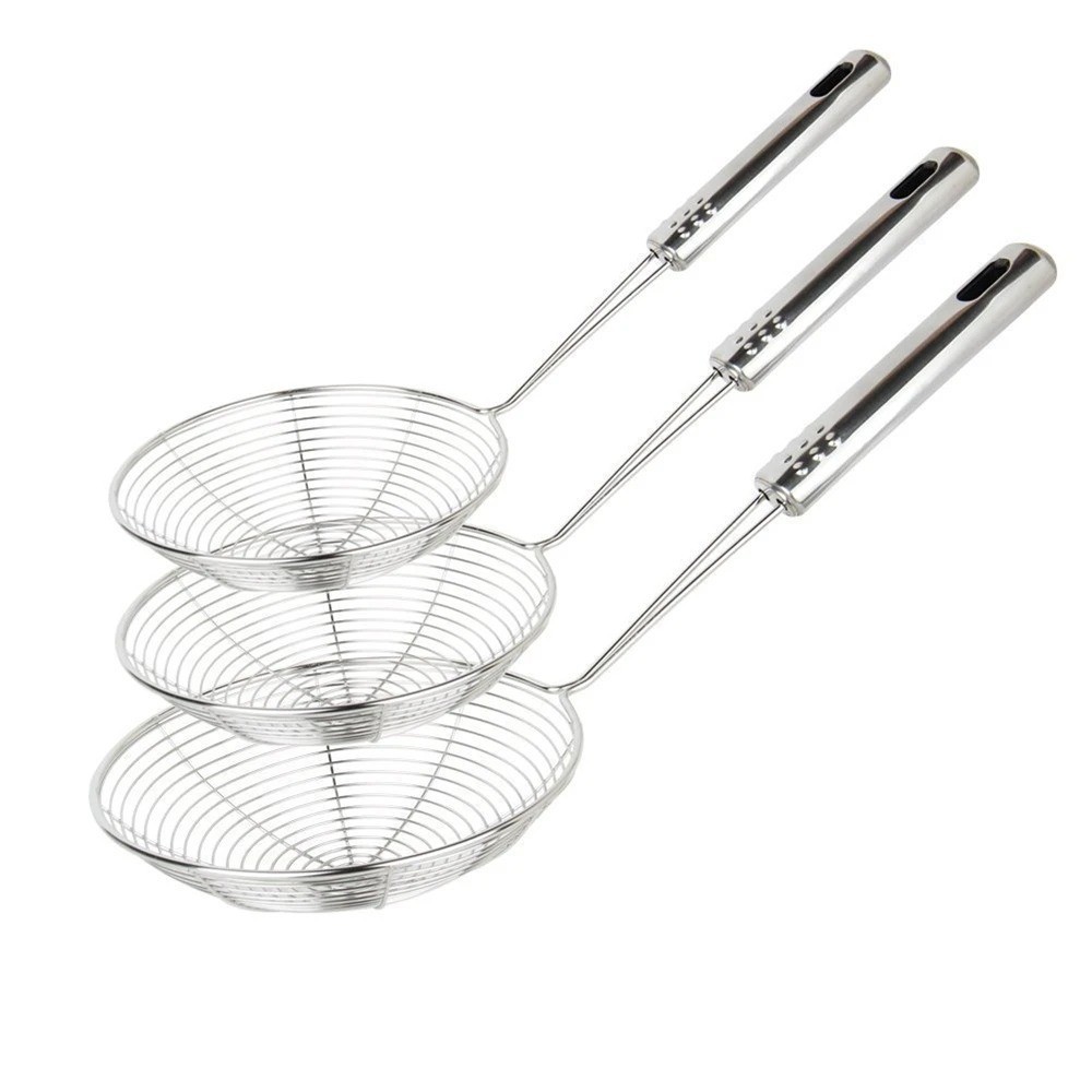 Spider Strainer Skimmer Spoon Set Of 3 Sizes Frying Spoon Stainless Steel Fryer