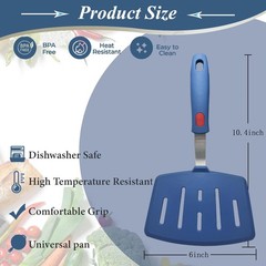 Wide Silicone Spatula for more than 12″ Non Stick Frying Pan Cooking Large Pa…