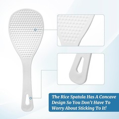 2 Pack Non-Stick Rice Paddle Spoon 8.3 Inch Plastic Scooper Spatula Kitchen Whit