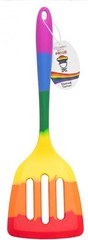 Cooking With Pride Non-Stick Slotted Turner, Heat-Safe Silicone With Iron Core,