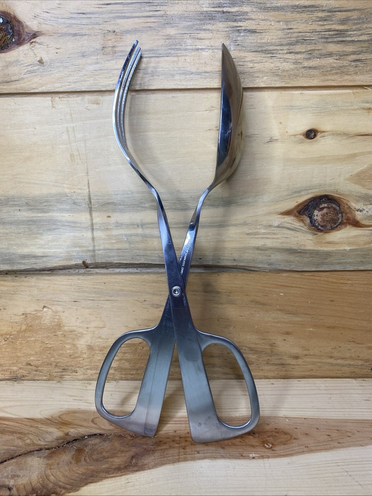 NORPRO Polished Stainless-Steel Salad Tongs (11″) Nice Condition Service