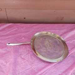 All-Clad Splatter Screen 11” Stainless Steel Grease Oil Mesh Guard Curved Handle