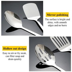 HOMQUEN 4pc Silver Stainless Steel Kitchen Utensils Set