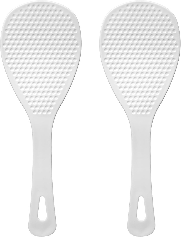2 Pack Non-Stick Rice Paddle Spoon 8.3 Inch Plastic Scooper Spatula Kitchen Whit
