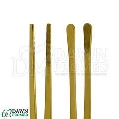 2 Pcs Gold Kitchen Tweezers 10″ Straight & Round Tip Set Chef Long Food Tongs