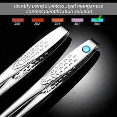 (2PCS) Stainless Steel Steak Clamp Food Clip Tongs Bread Meat BBQ Cooking Tool