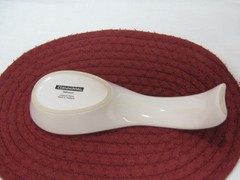 CORNINGWARE TABLEWARE CASUAL CHINA SOLID WHITE CERAMIC SPOON REST
