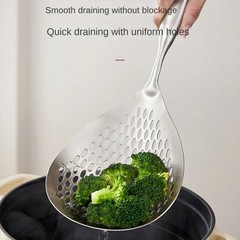 1pc Heavy-duty Stainless Skimmer – Frying & Cooking Strainer Spoon for Kitchen