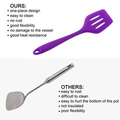 Silicone Slotted Heat Resistant Non Stick for Cooking Baking Purple