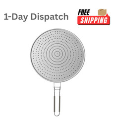 Silicone Splatter Screen for Frying Pan 13 Inch Foldable Handle Black