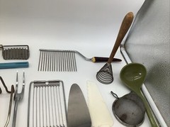 Lot Of 17 Wood Plastic Lucite Farmhouse Kitchen Utensils Masher Spatula Vintage
