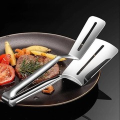 Stainless Steel Steak Clamp Food Clip Tongs Bread Meat BBQ Kitchen Cooking Tool