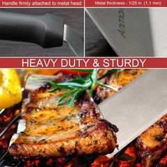 METAL SPATULA STAINLESS STEEL AND SCRAPER PROFESSIONAL CHEF GRIDDLE SPATULAS SET