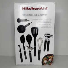 KitchenAid Black 15-Piece Tool and Gadget Cooking / Cookware Set (KE447) NEW