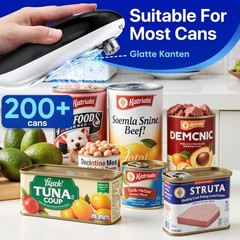 Electric Can Opener, Opener for Seniors, Suitable Any Size L, Black