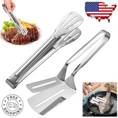 2x Extended Handle Spatula Tongs, Serving Tongs, Multifunctional Stainless Steel