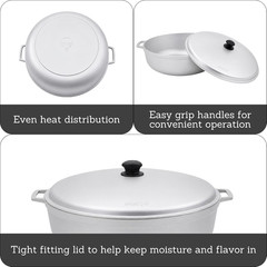 GAU-80508 Jumbo Traditional Natural Caldero for Cooking and Serving, 18 Quart, S