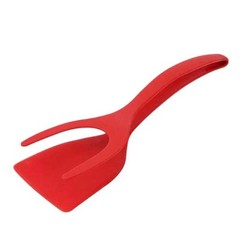 2 In 1 Nylon Grip Flip Tongs Egg Spatula Tongs Steak Spatula Fried Turners Tools