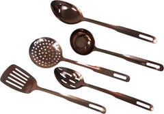 Amco 5-Piece Stainless Steel Cooking Utensil Set, Copper