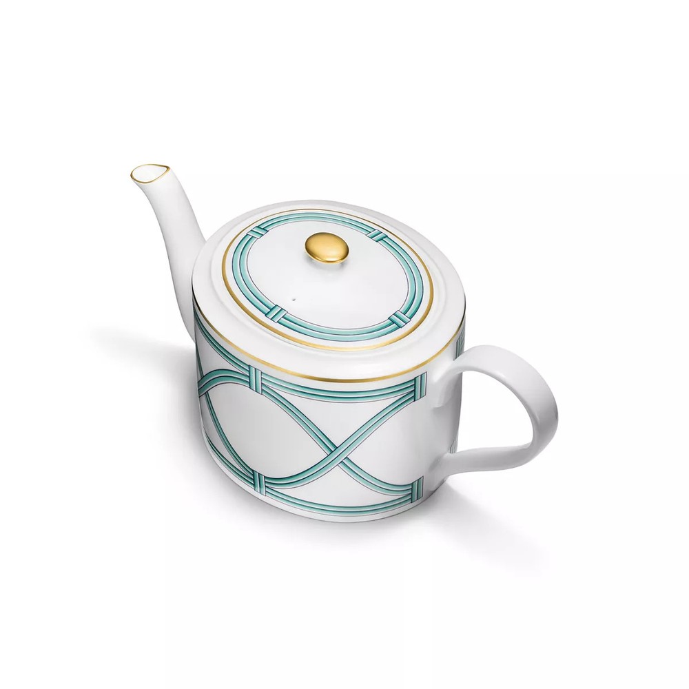 RARE NWT 100% Authentic Tiffany Blue Link:Teapot in Bone China Luxury Designer